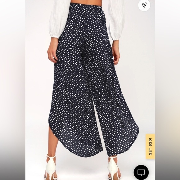 Lulu’s “Digby Navy Blue Polka Dot Flyaway Pants” - Picture 3 of 7